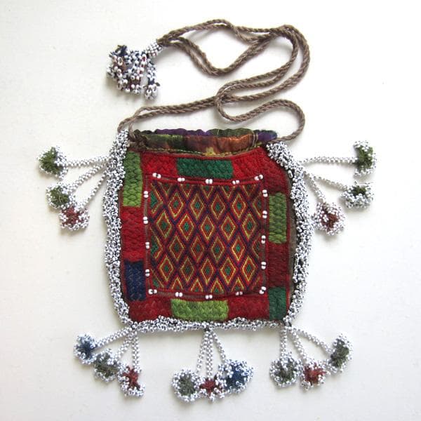 ★パキスタン　キリム　シルク古布　ポシェット　2　アンティーク