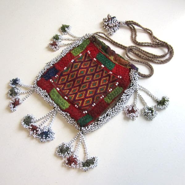 ★パキスタン　キリム　シルク古布　ポシェット　2　アンティーク