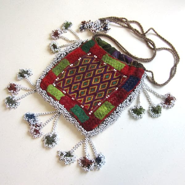 ★パキスタン　キリム　シルク古布　ポシェット　2　アンティーク