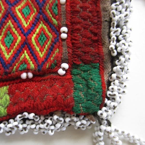 ★パキスタン　キリム　シルク古布　ポシェット　2　アンティーク