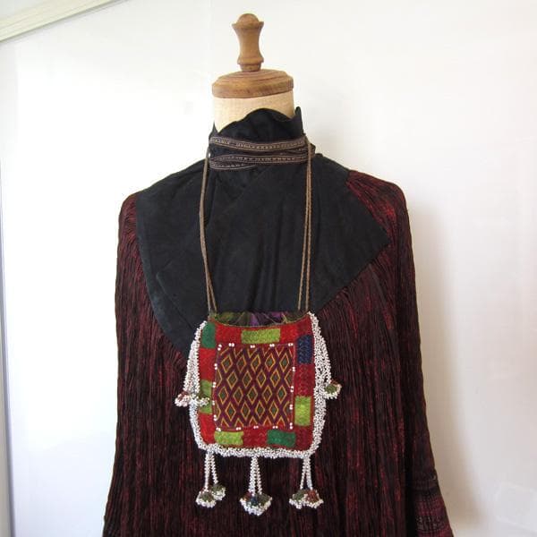 ★パキスタン　キリム　シルク古布　ポシェット　2　アンティーク