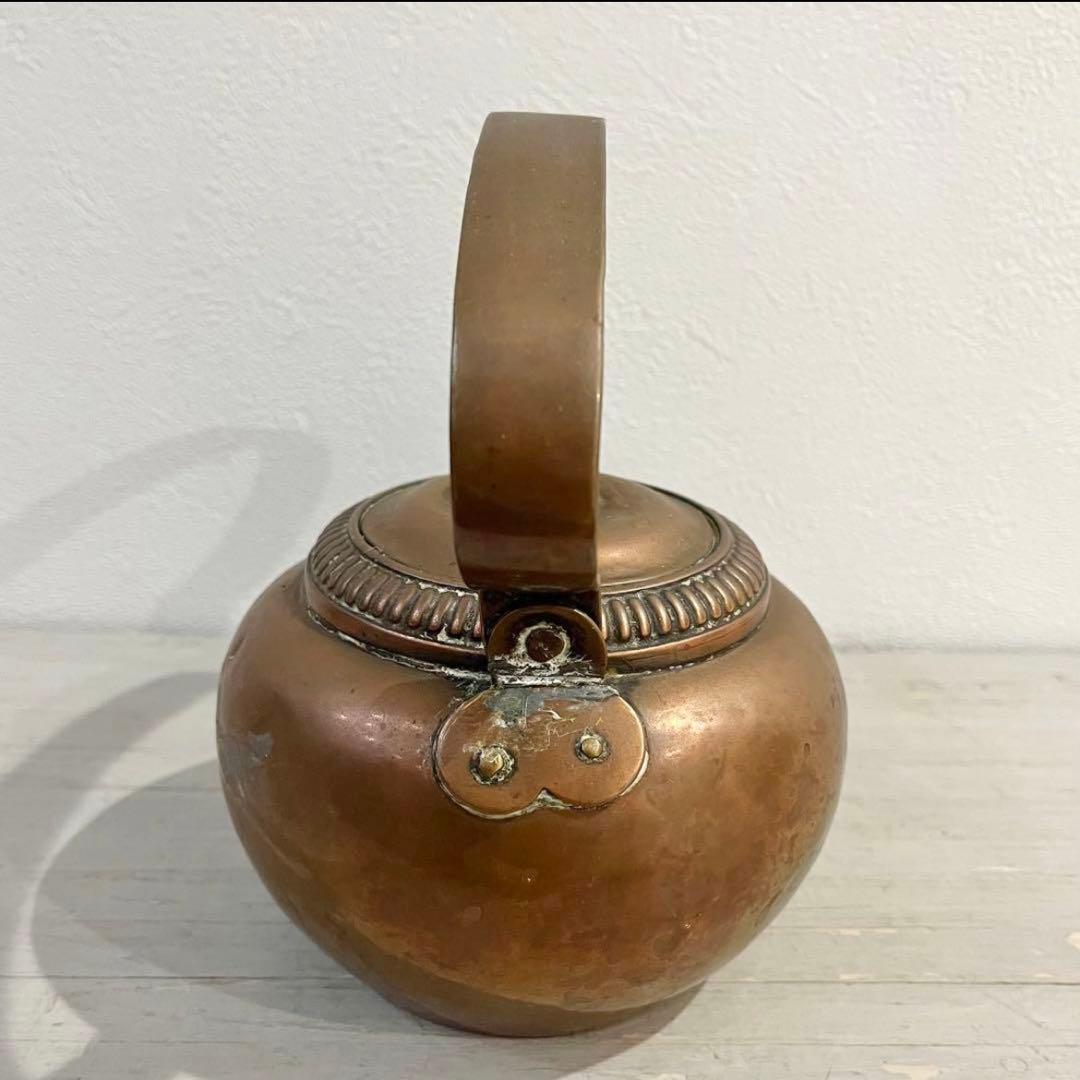 フランスアンティーク 銅製 ケトル やかん