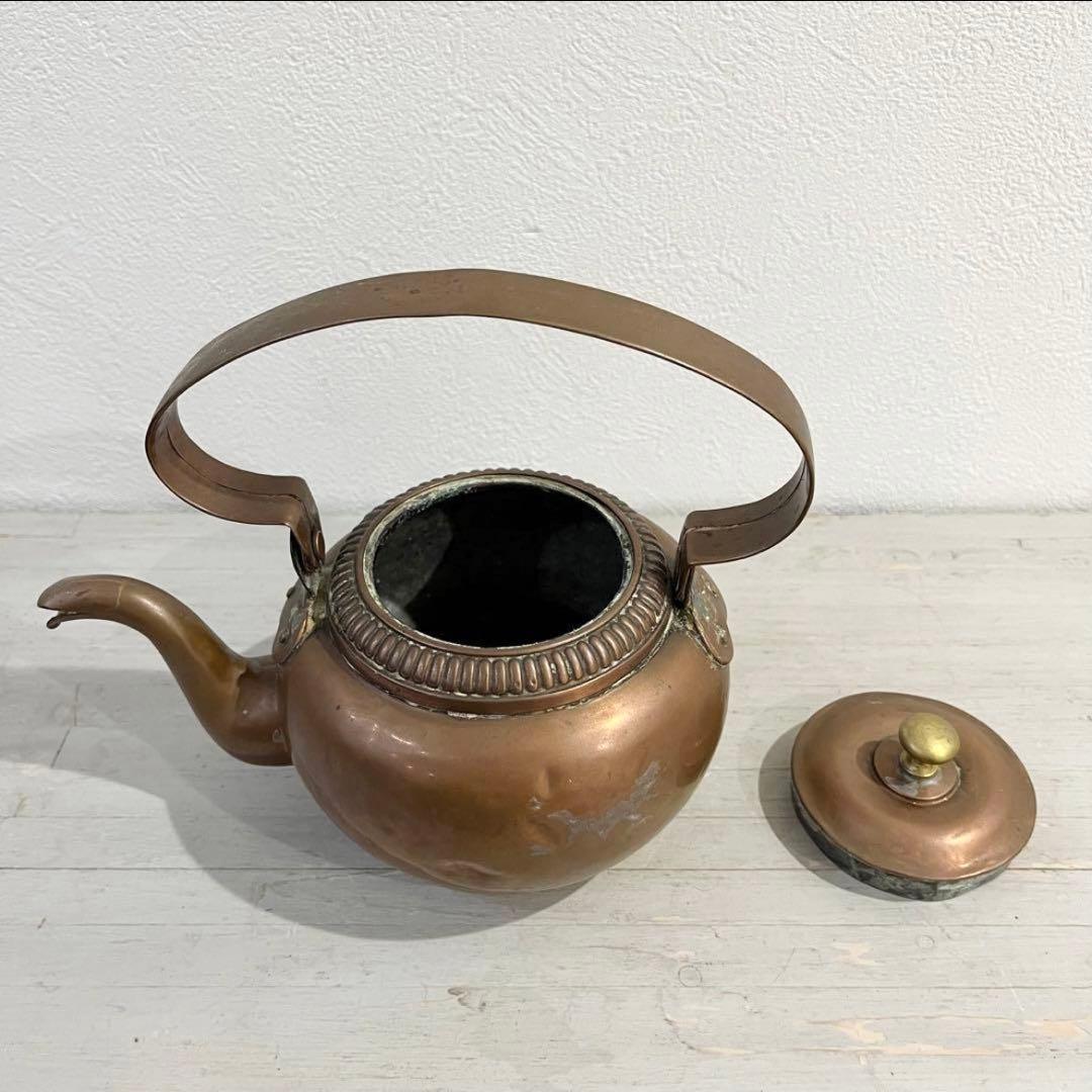 フランスアンティーク 銅製 ケトル やかん