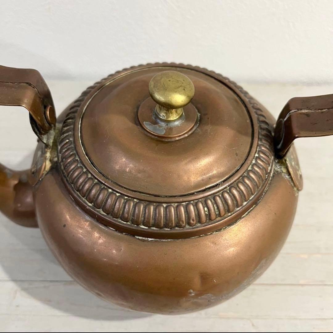 フランスアンティーク 銅製 ケトル やかん