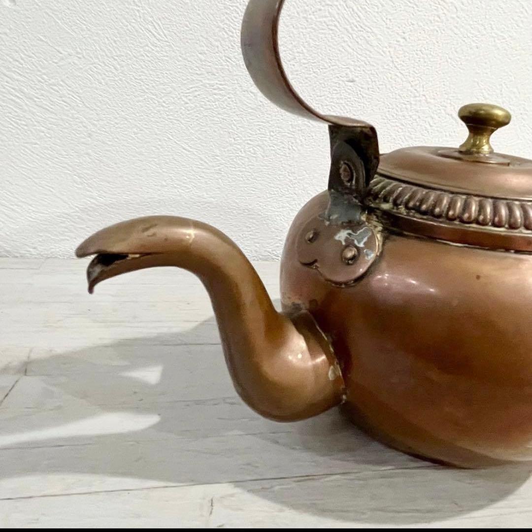 フランスアンティーク 銅製 ケトル やかん