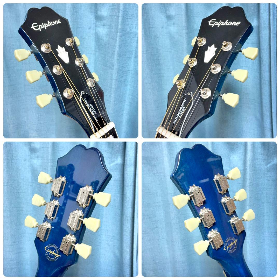 【牛骨】 Epiphone！ハミングバードアーティスト青【弾き易く調整☆新品弦】
