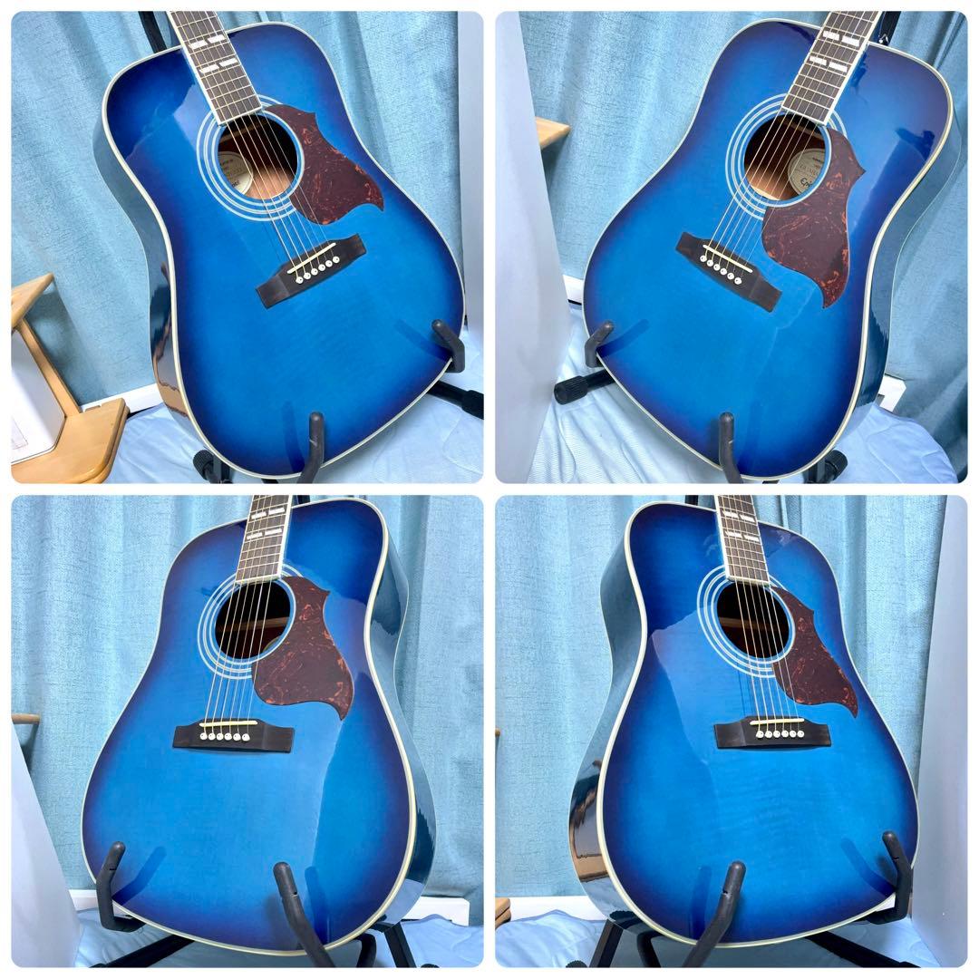 【牛骨】 Epiphone！ハミングバードアーティスト青【弾き易く調整☆新品弦】
