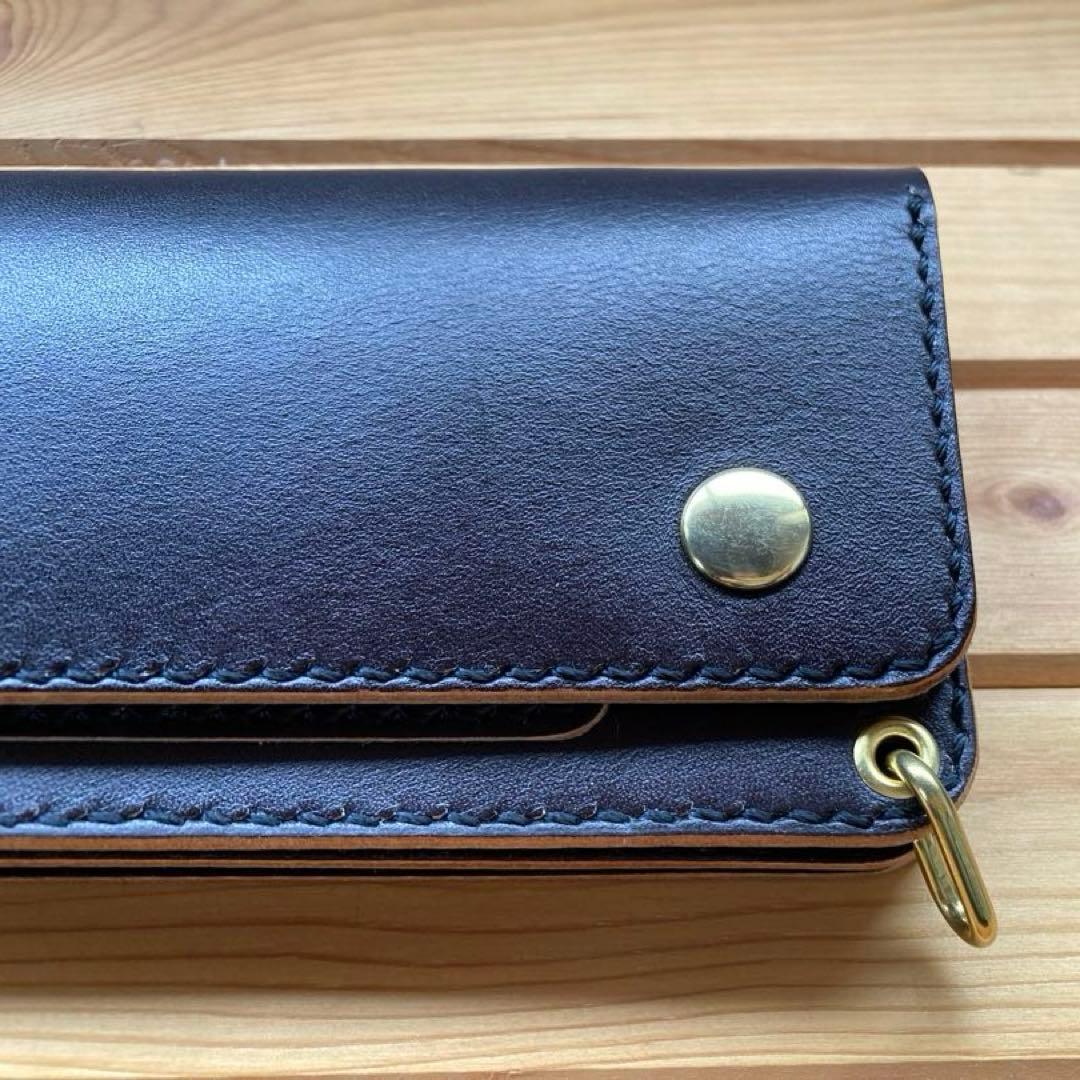 姫路レザー　ロングトラッカーウォレット　手縫い