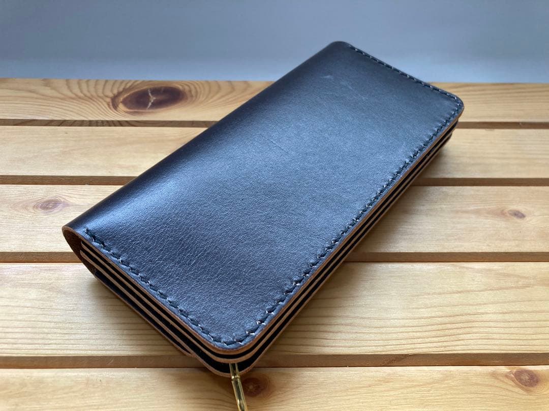 姫路レザー　ロングトラッカーウォレット　手縫い