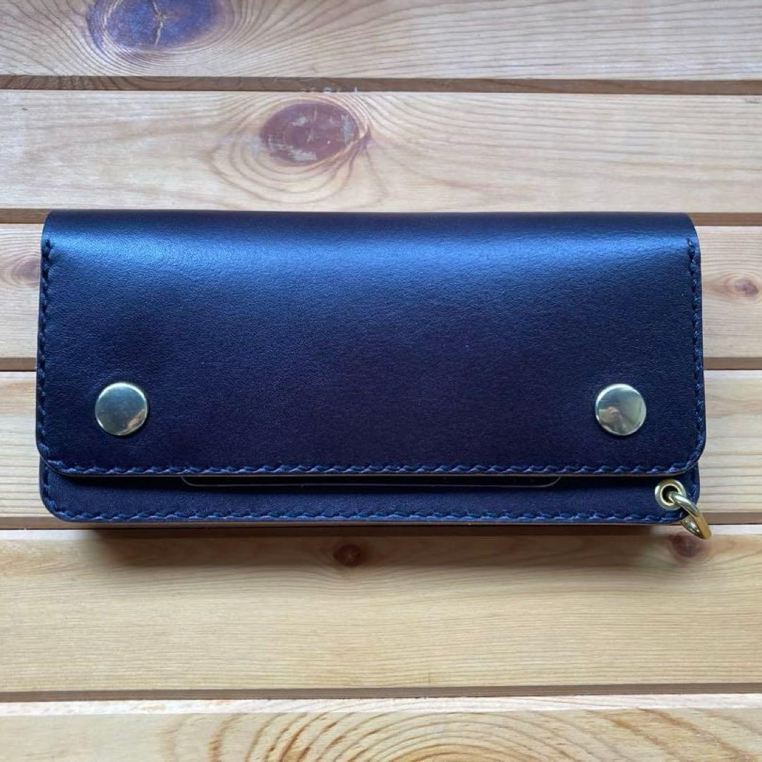 姫路レザー　ロングトラッカーウォレット　手縫い