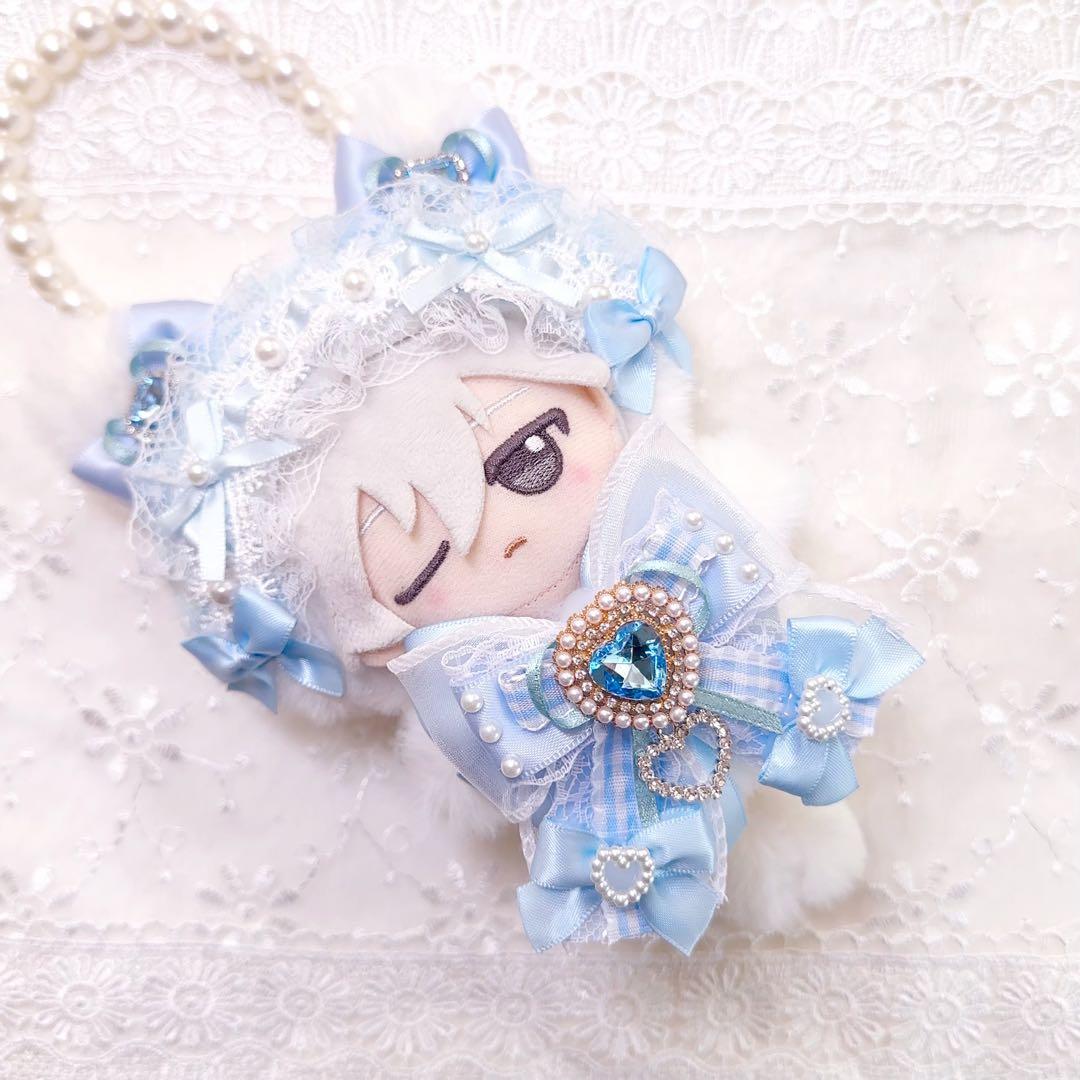 いつぬい　ぬい服　水色　ねこ　白　あんスタ　ロリータ　ちびぐるみ