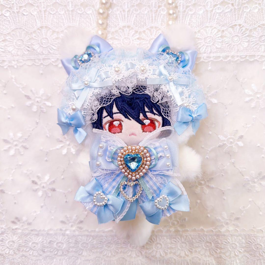 いつぬい　ぬい服　水色　ねこ　白　あんスタ　ロリータ　ちびぐるみ