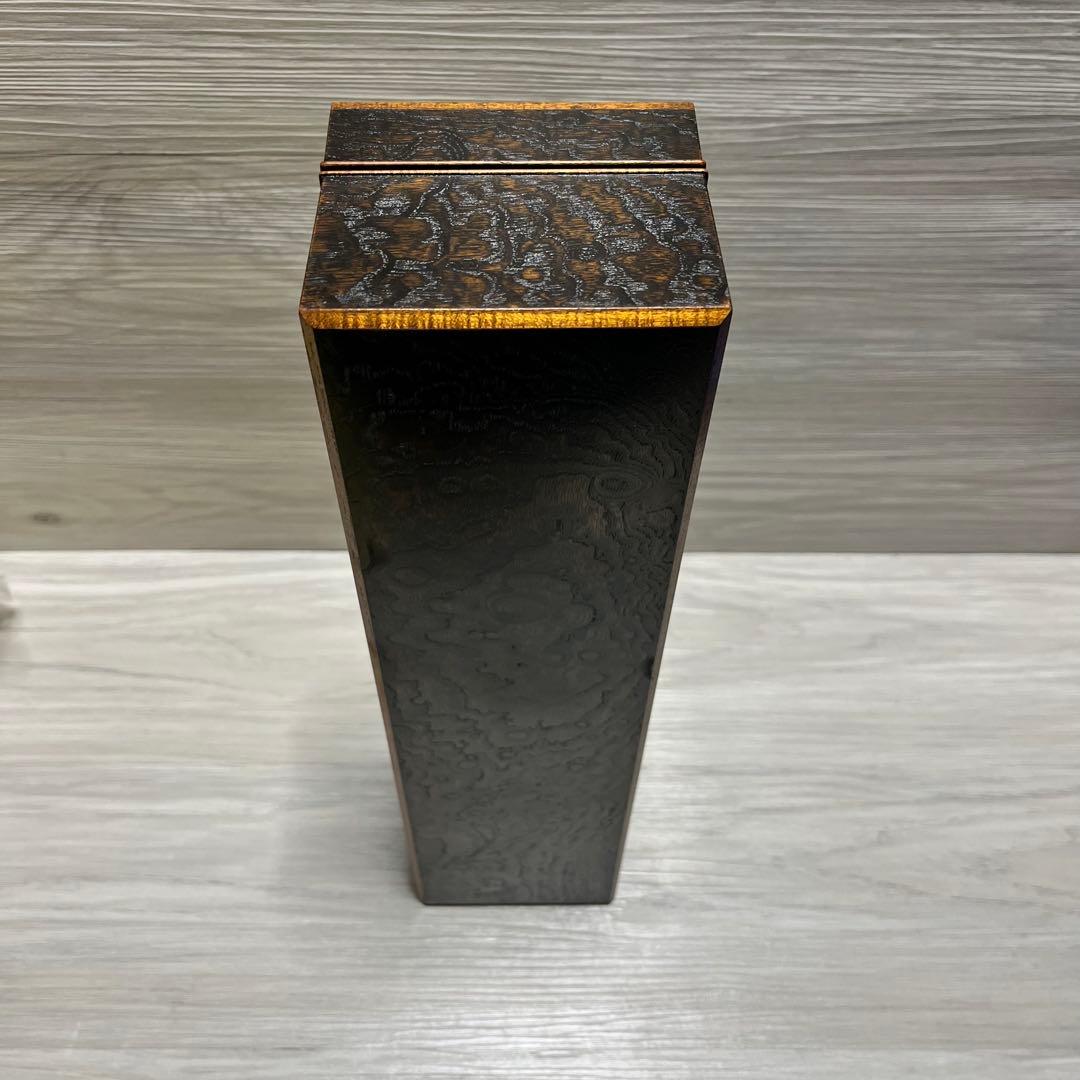 工芸品　欅拭漆短冊箱　桐箱入