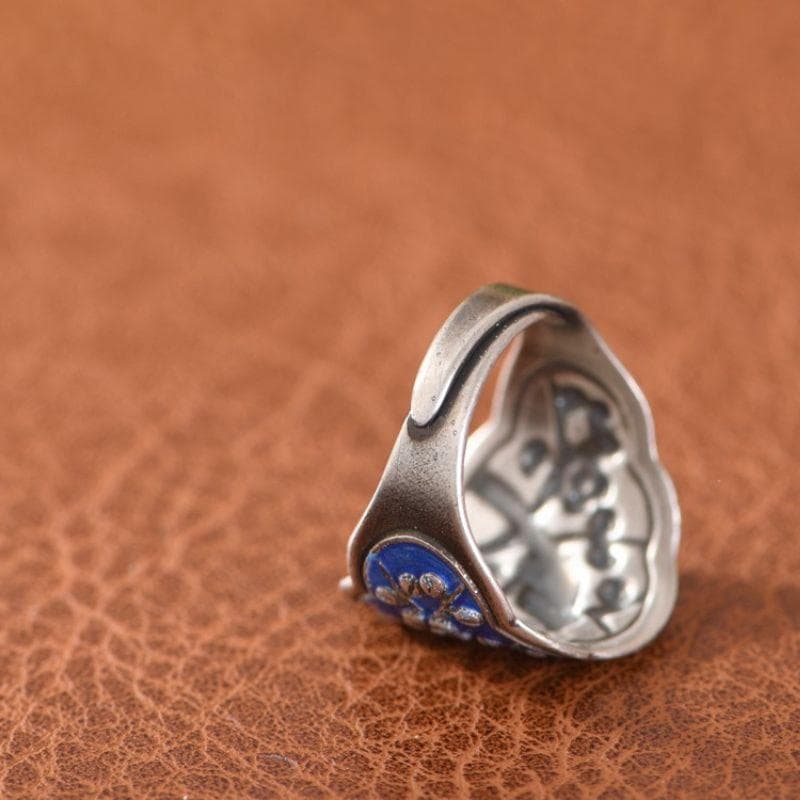 梅の花と鳥のリング - 日本の美しい自然を表現した作品 R227