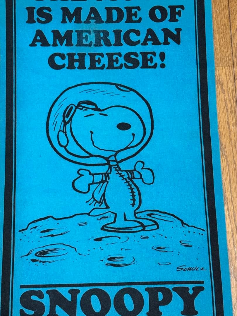 レア 70's スヌーピー アストロノーツ フェルトバナー ペナント ブルー
