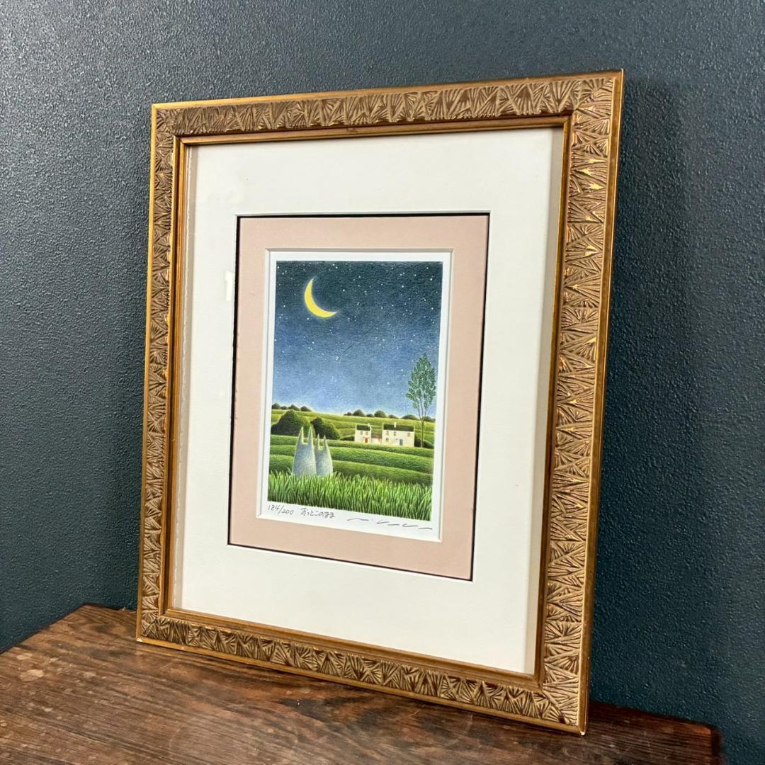 美品 渡辺美香子「すっとこのまま」シルクスクリーン 直筆サイン入 お洒落な額装