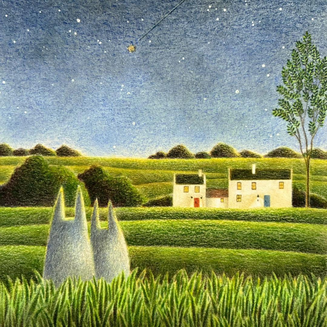 美品 渡辺美香子「すっとこのまま」シルクスクリーン 直筆サイン入 お洒落な額装