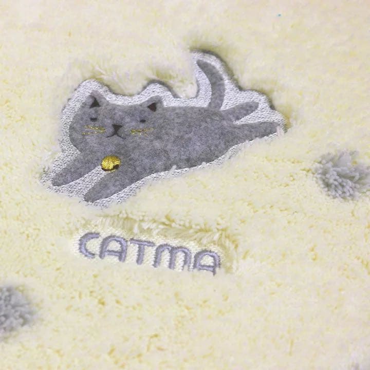 トイレマット 新品 セット４点 アイボリー 白 ネコ キャット 吸着タイプ