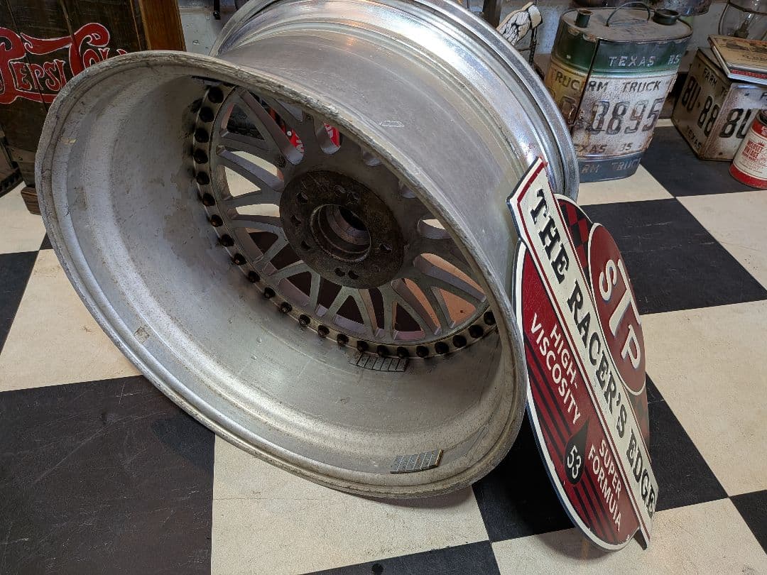 ガレージ雑貨 STP サインボード レーシングホイール オブジェ ベース雑貨