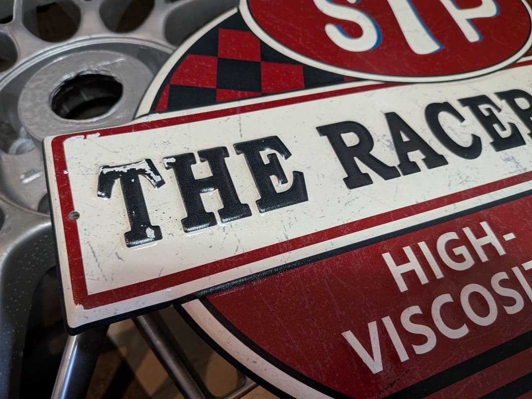 ガレージ雑貨 STP サインボード レーシングホイール オブジェ ベース雑貨