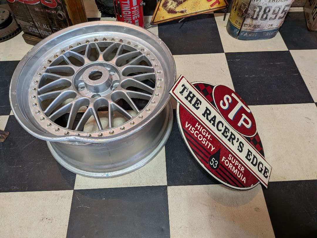 ガレージ雑貨 STP サインボード レーシングホイール オブジェ ベース雑貨