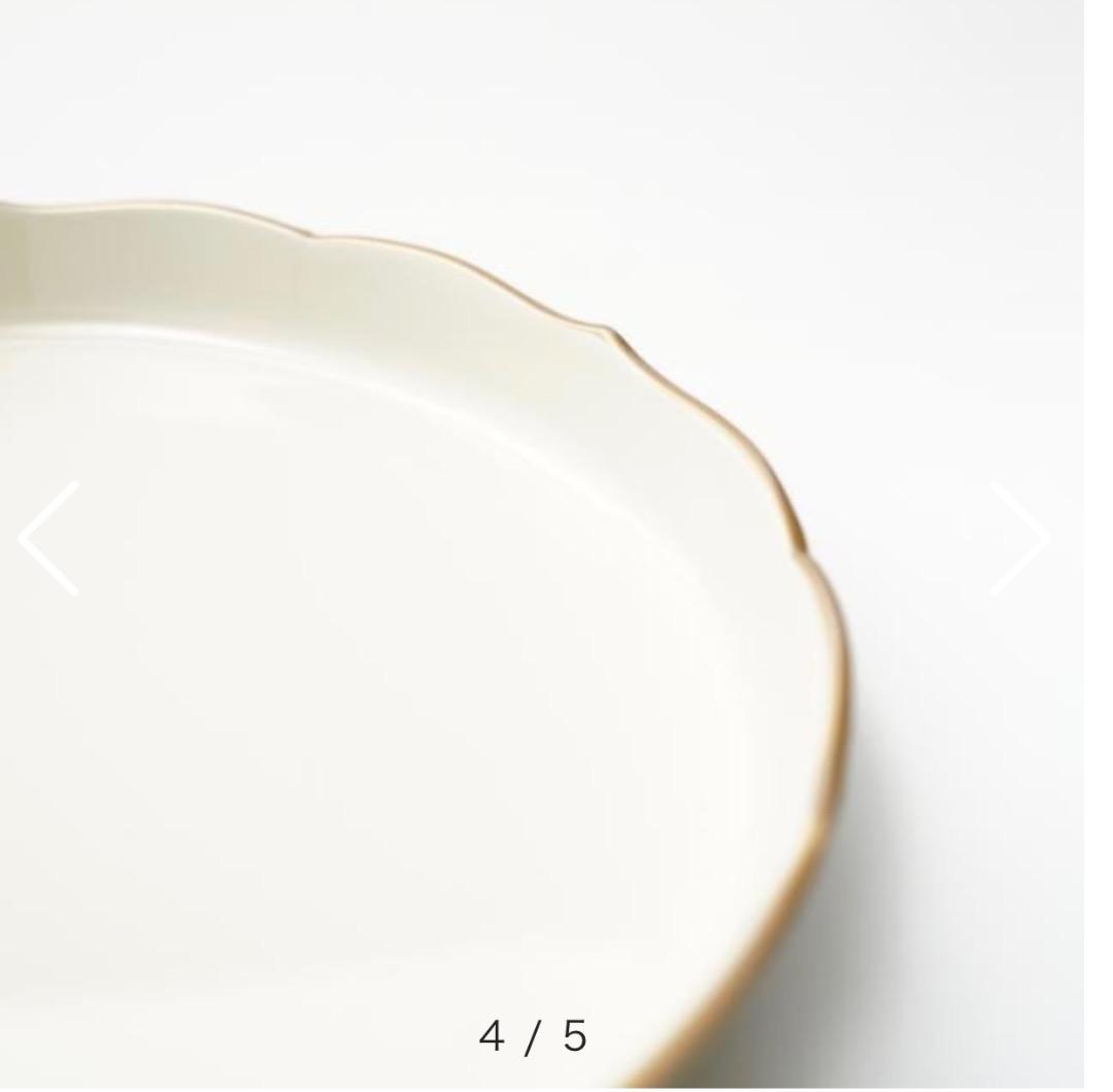 【新品】輪花皿 柿朱縁金／白縁金　4枚セット　 FOURGRACEオリジナル