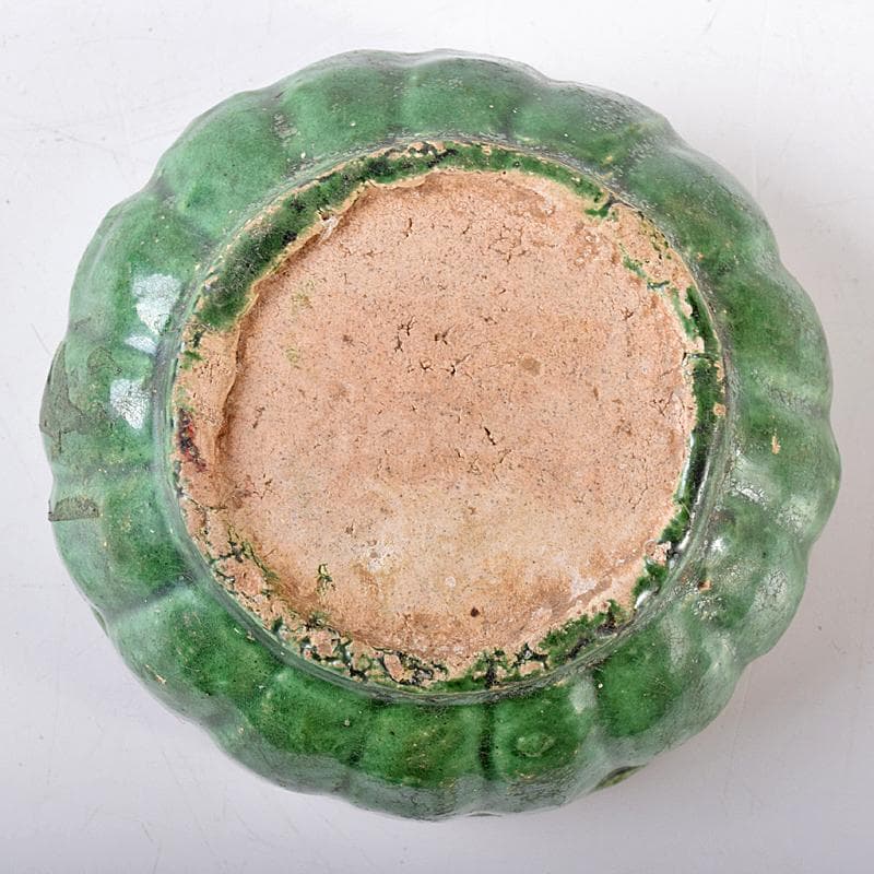 中国　漢緑釉　香合　時代箱付　C　R7980