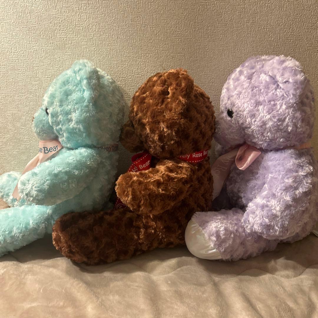 カラフルなクマのぬいぐるみ3体セット