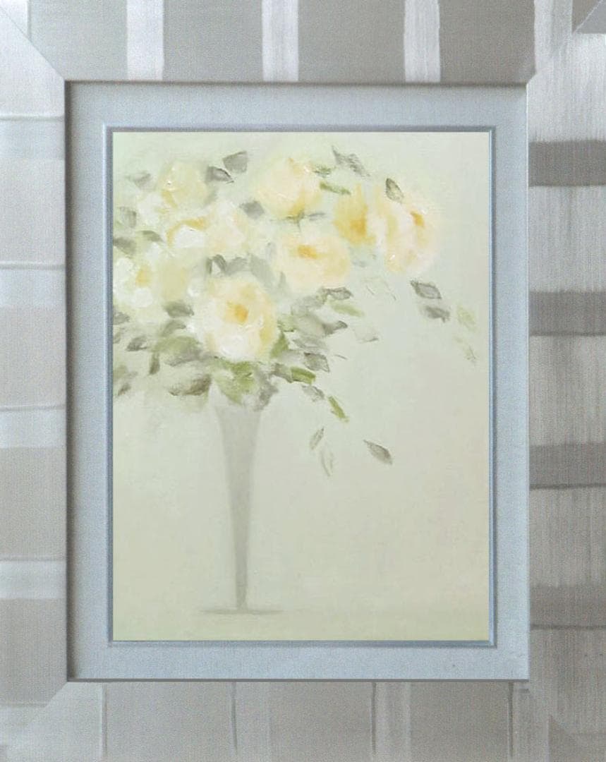 油絵 菅家令子 絵 絵画 インテリア 額付(白) uF6-113302 花