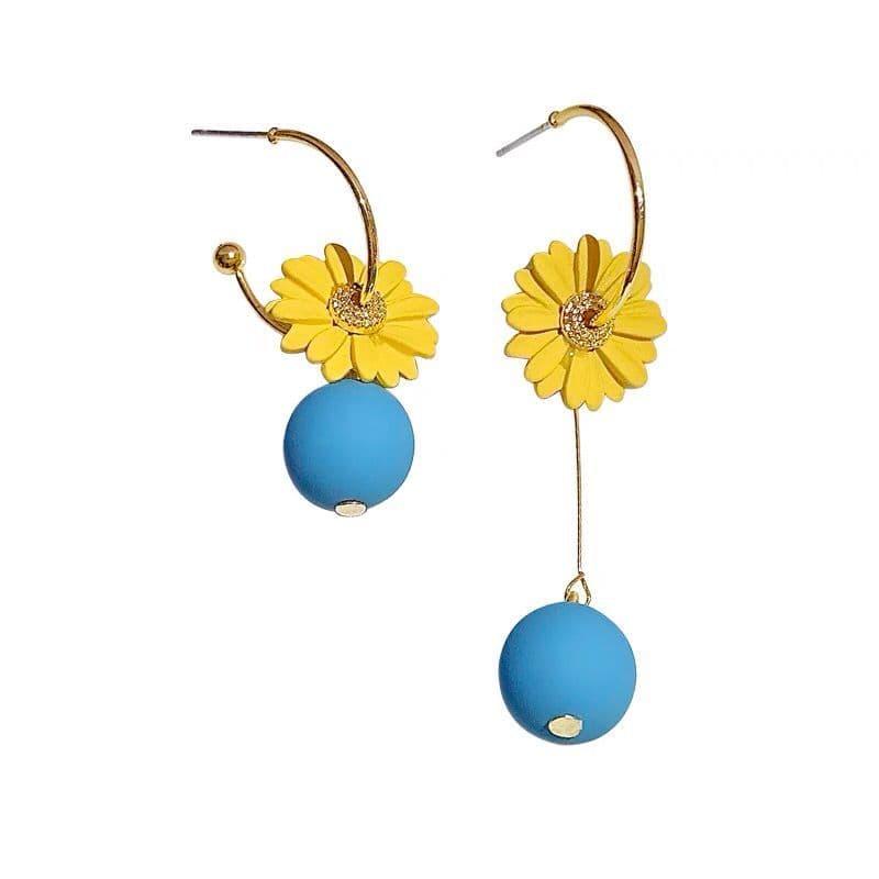 デイジー花ピアス新モデル流蘇耳飾り気質網紅イヤリング