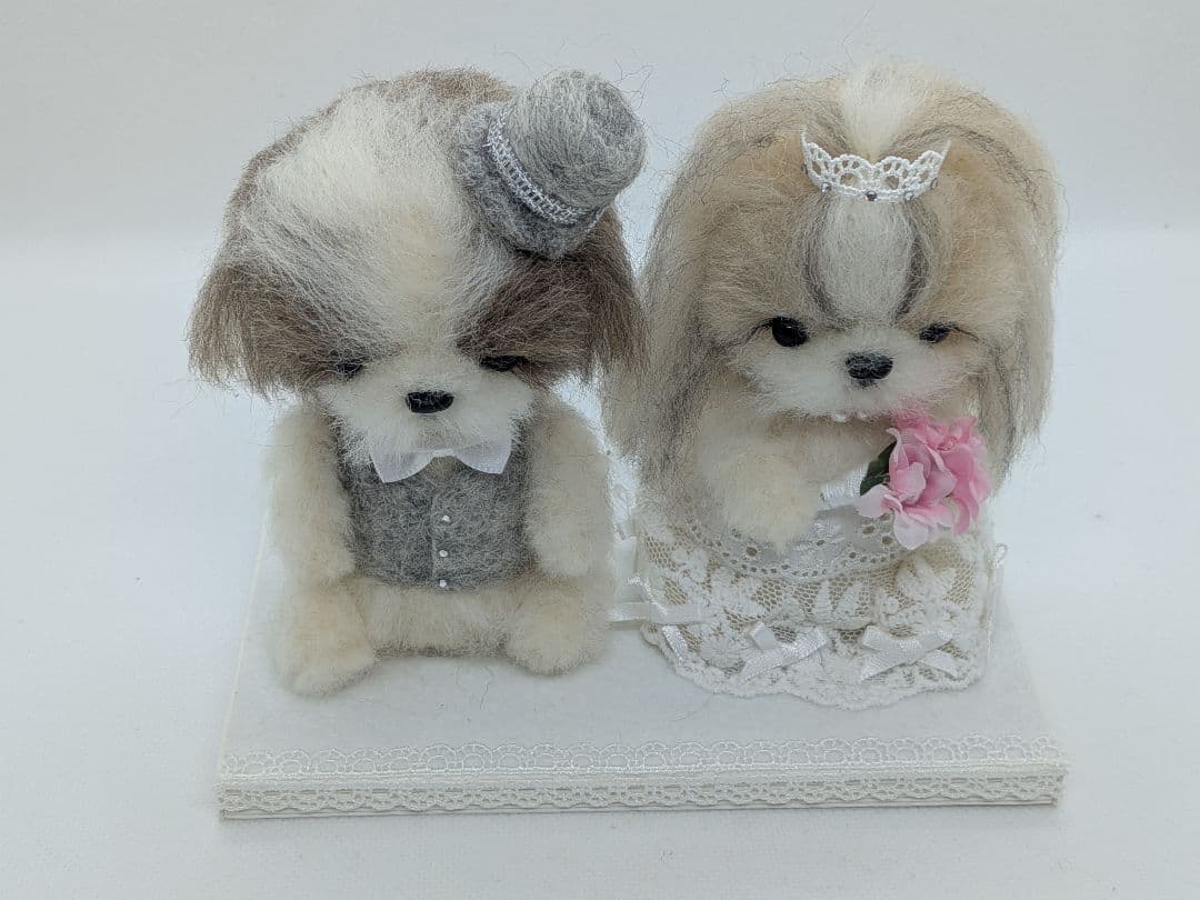 ♡すもも♡ページ 羊毛フェルト シーズー 6月作品 ウエディング