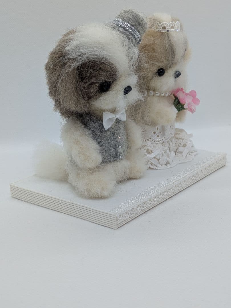 ♡すもも♡ページ 羊毛フェルト シーズー 6月作品 ウエディング