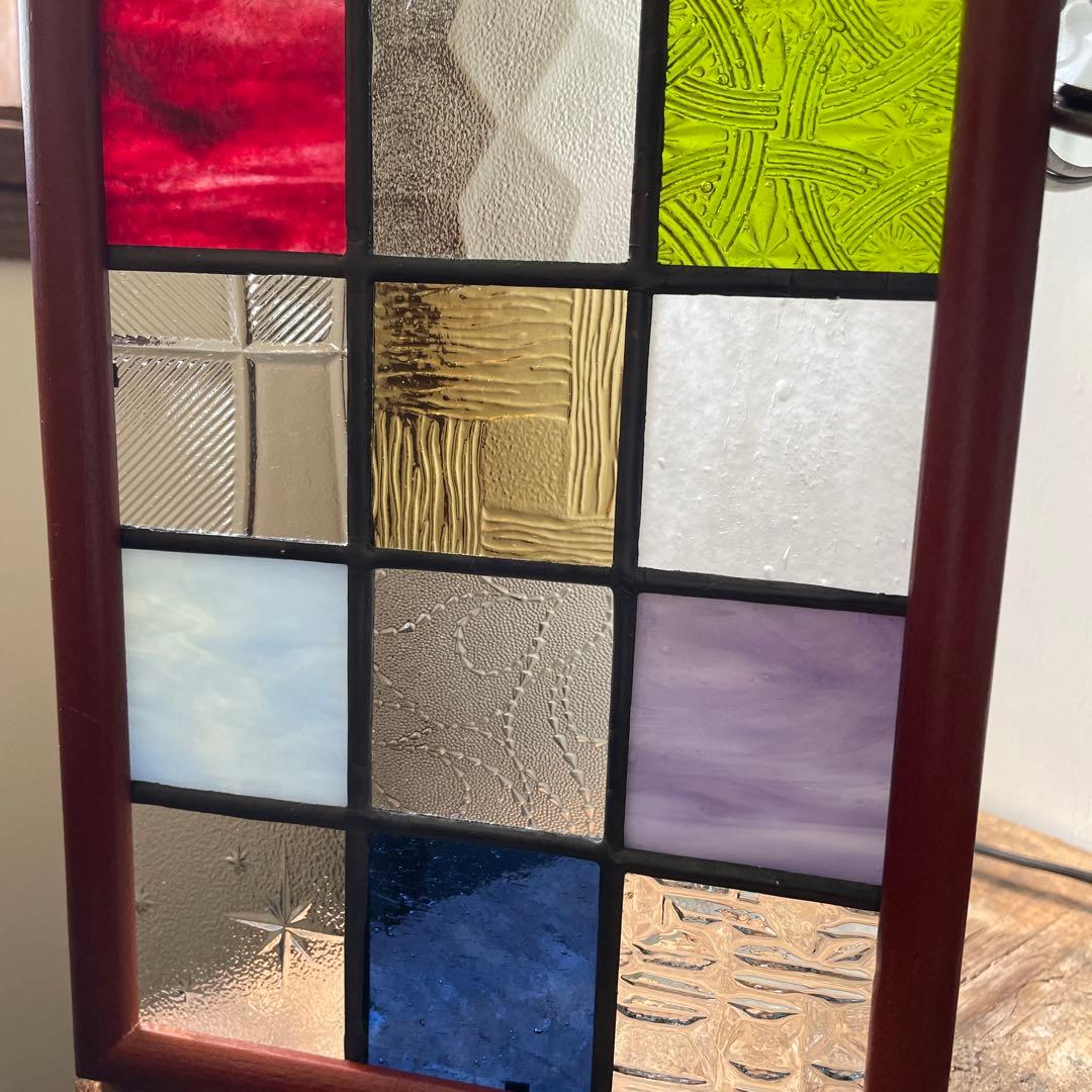 ステンドグラス　パネル　大正ロマン　クラシカル　格子戸