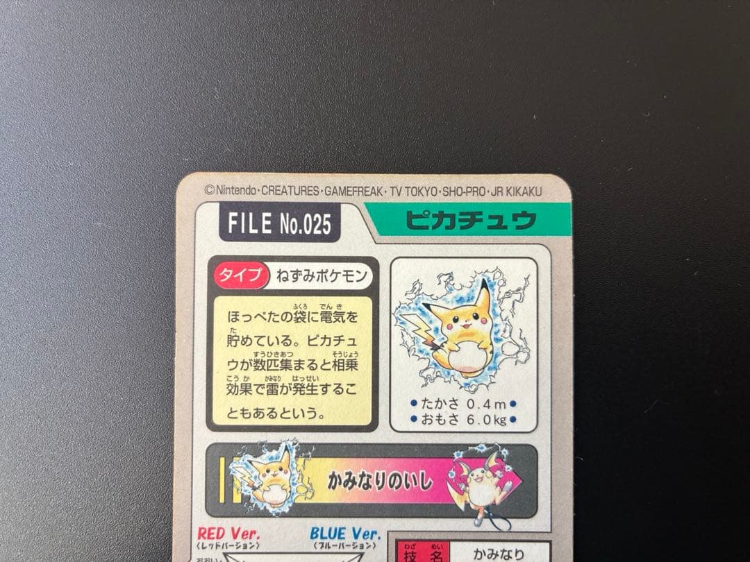 ポケモンカードダス　ポケットモンスター ピカチュウ FILE No.025
