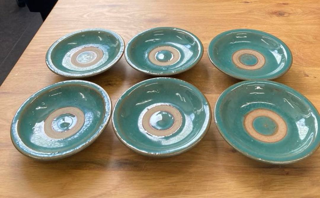 値下！牛ノ戸焼　鳥取民藝　中井窯　中井焼　染め分け　カップ&ソーサー　6客セット