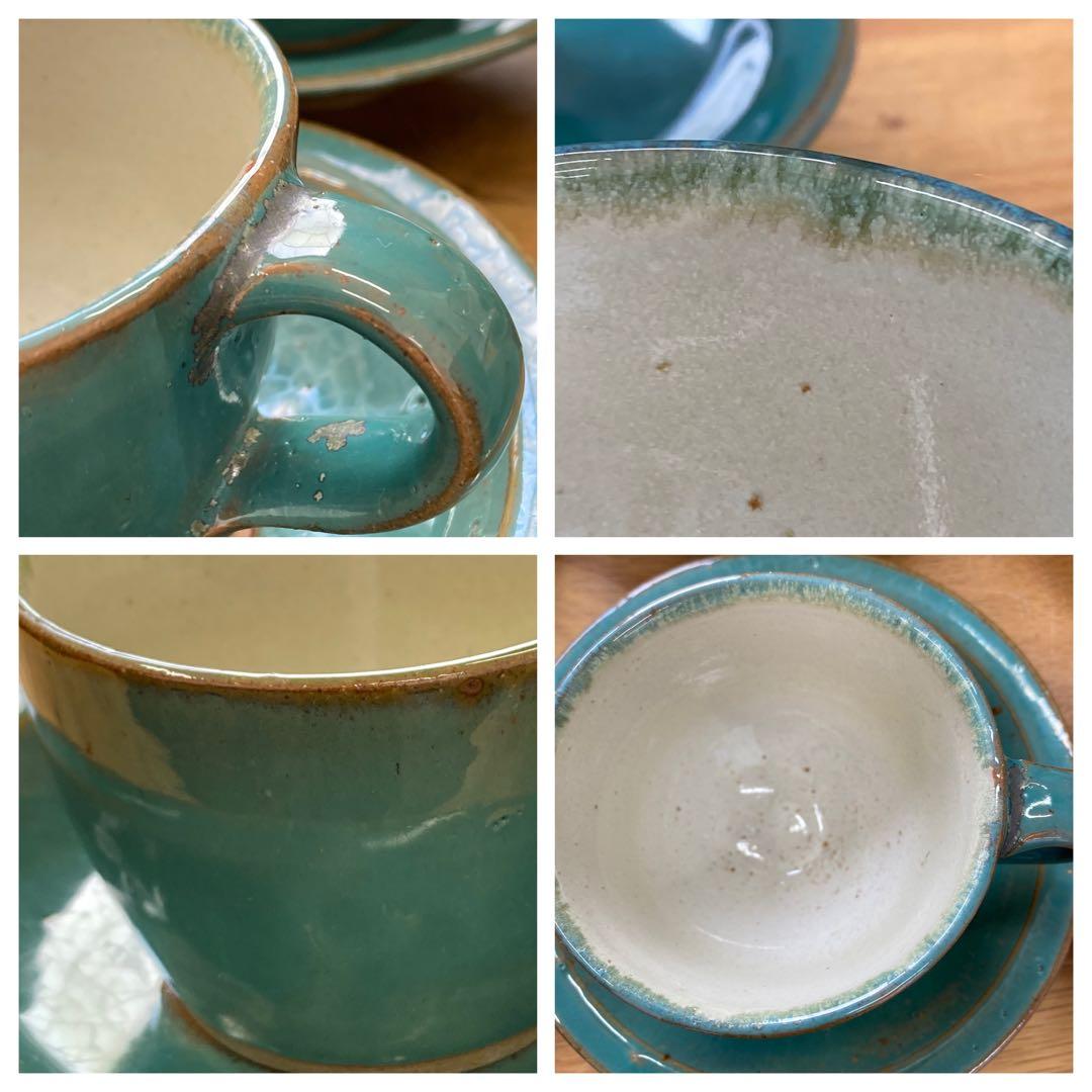 値下！牛ノ戸焼　鳥取民藝　中井窯　中井焼　染め分け　カップ&ソーサー　6客セット