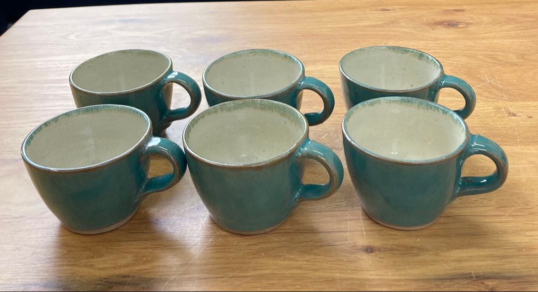 値下！牛ノ戸焼　鳥取民藝　中井窯　中井焼　染め分け　カップ&ソーサー　6客セット