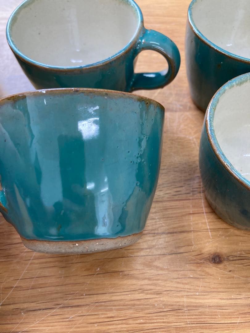 値下！牛ノ戸焼　鳥取民藝　中井窯　中井焼　染め分け　カップ&ソーサー　6客セット