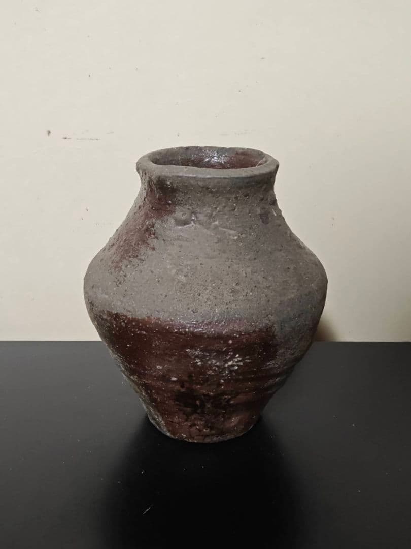 古格溢れる古常滑掛花生け壺　室町時代　花呼ぶ器　古美術