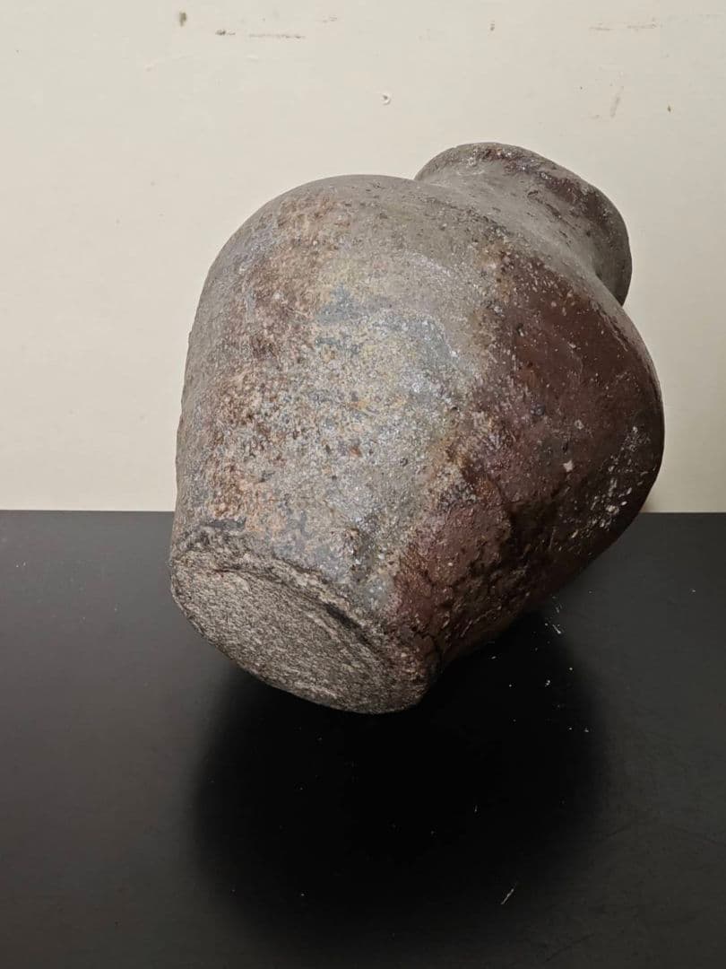 古格溢れる古常滑掛花生け壺　室町時代　花呼ぶ器　古美術