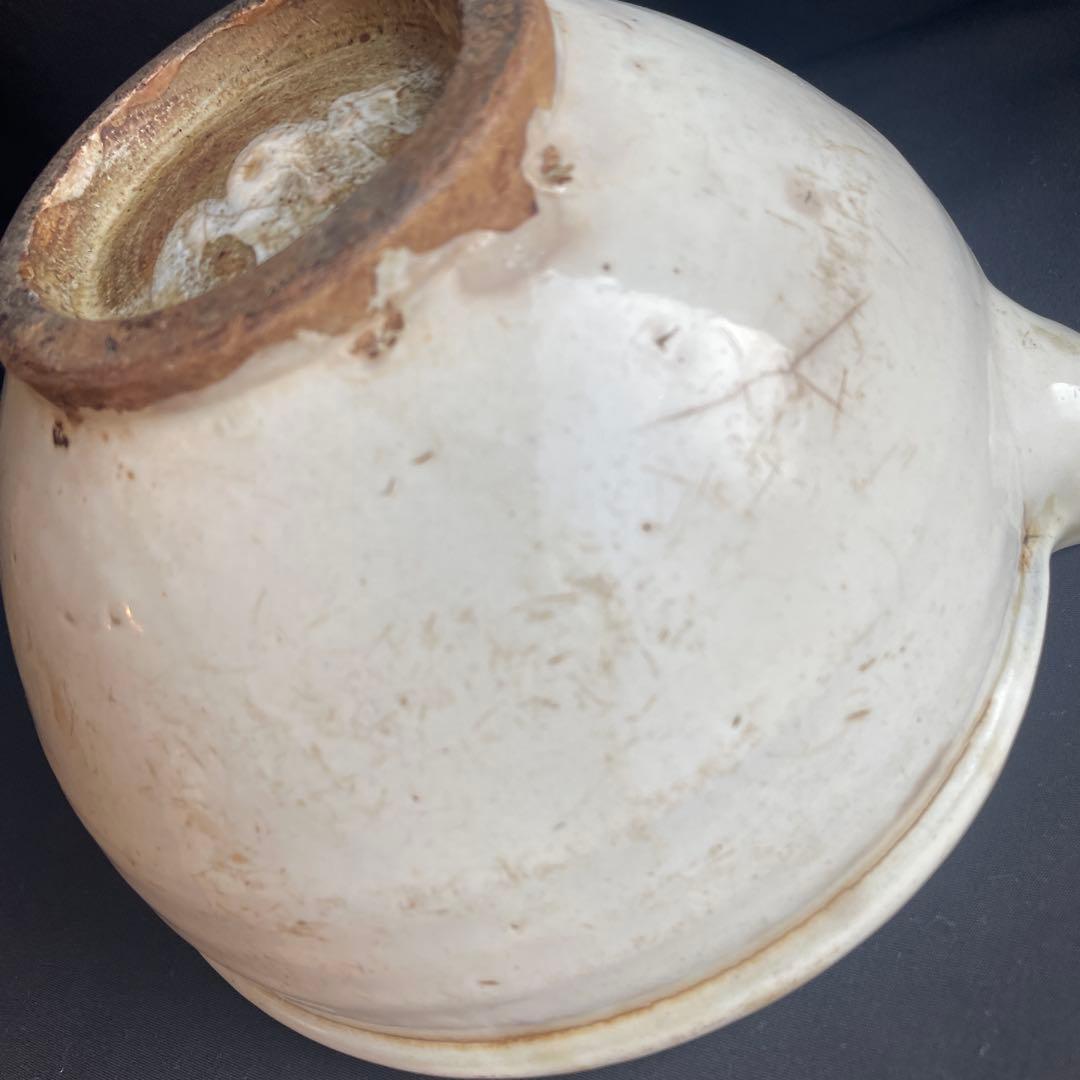 希少　平清水焼　白磁　片口　鉢　骨董　時代物　民芸