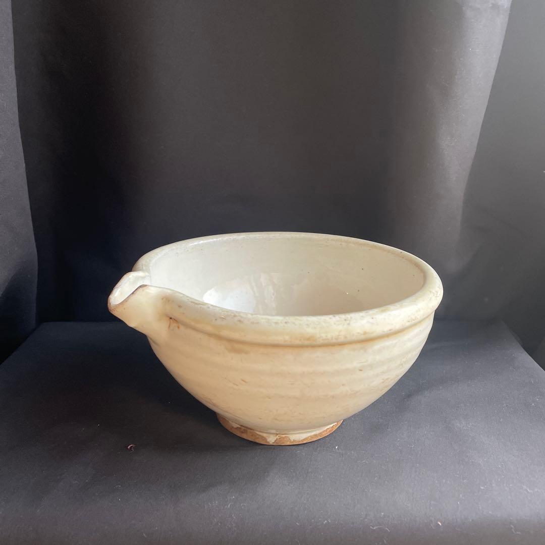 希少　平清水焼　白磁　片口　鉢　骨董　時代物　民芸