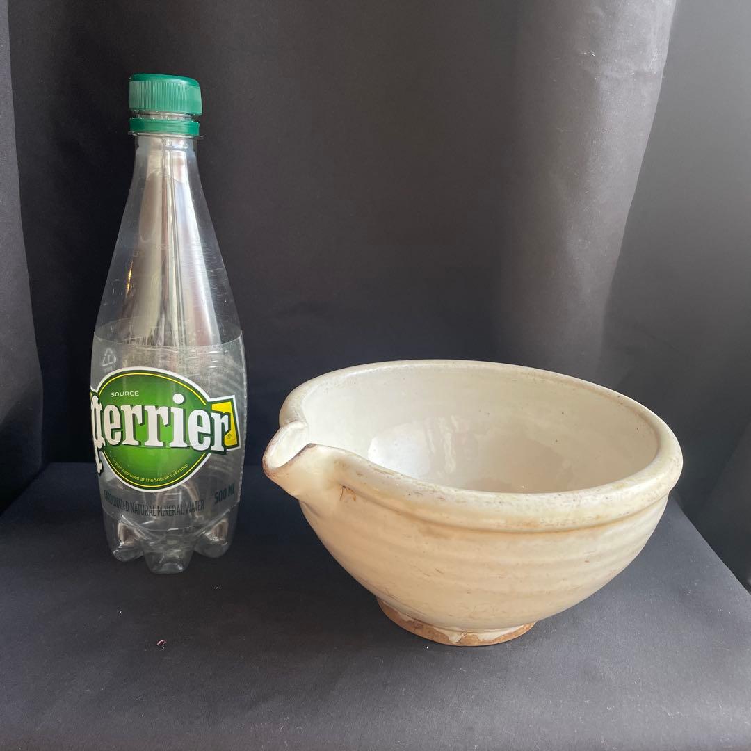 希少　平清水焼　白磁　片口　鉢　骨董　時代物　民芸