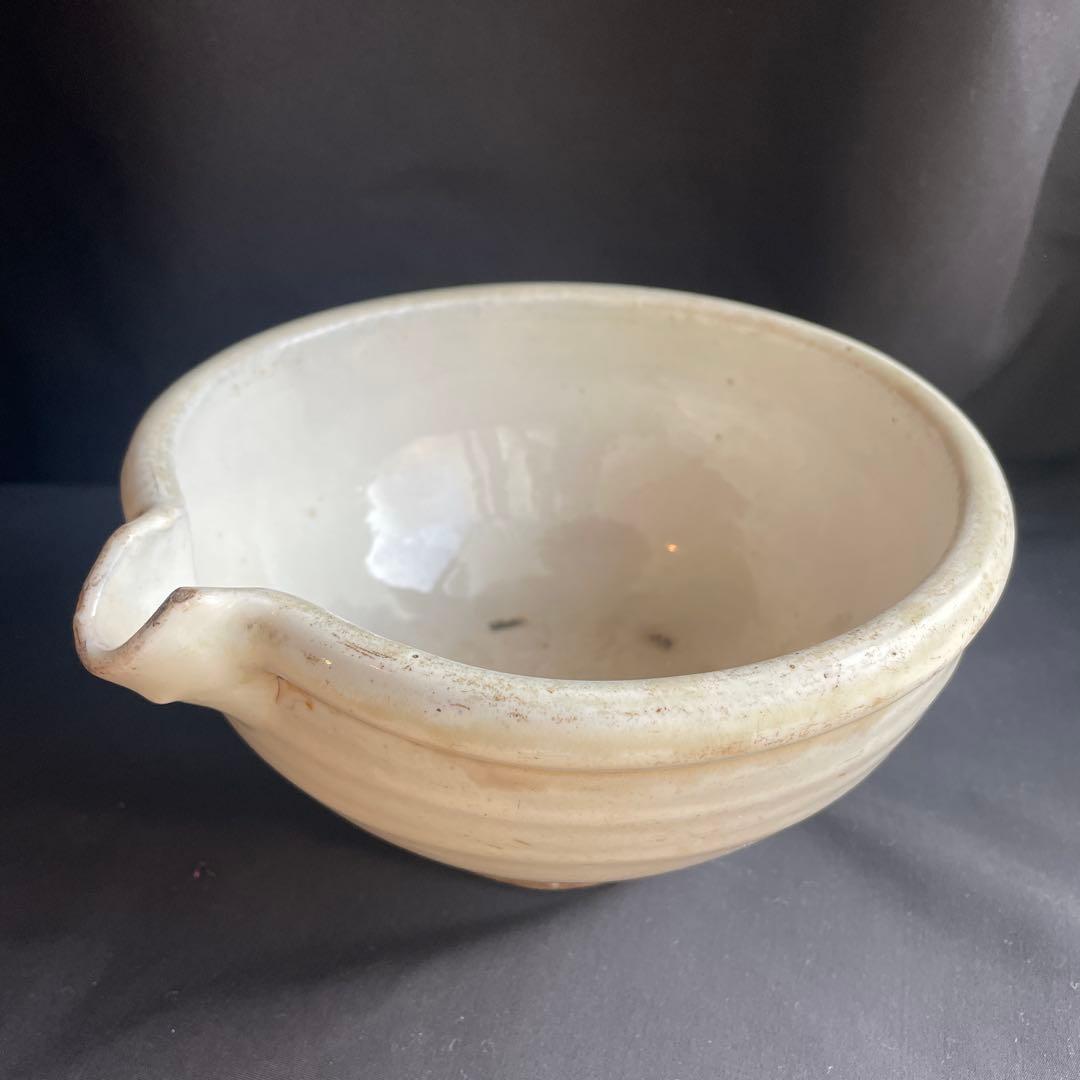 希少　平清水焼　白磁　片口　鉢　骨董　時代物　民芸