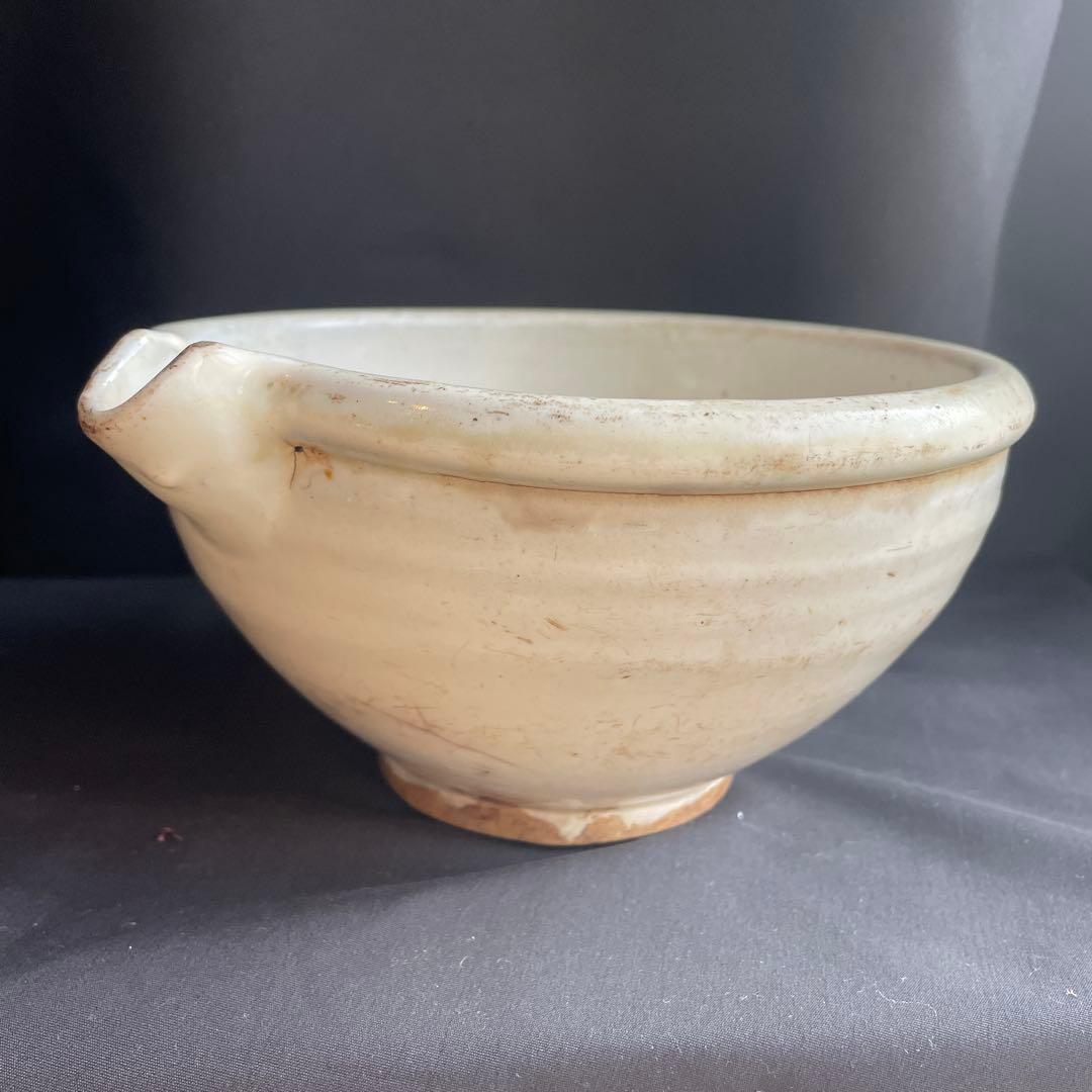 希少　平清水焼　白磁　片口　鉢　骨董　時代物　民芸