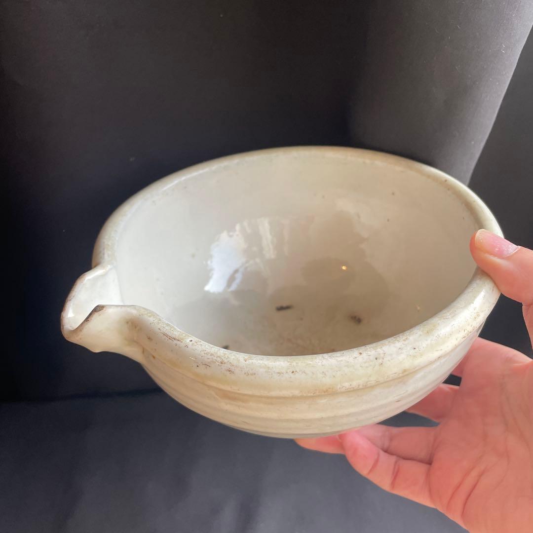 希少　平清水焼　白磁　片口　鉢　骨董　時代物　民芸