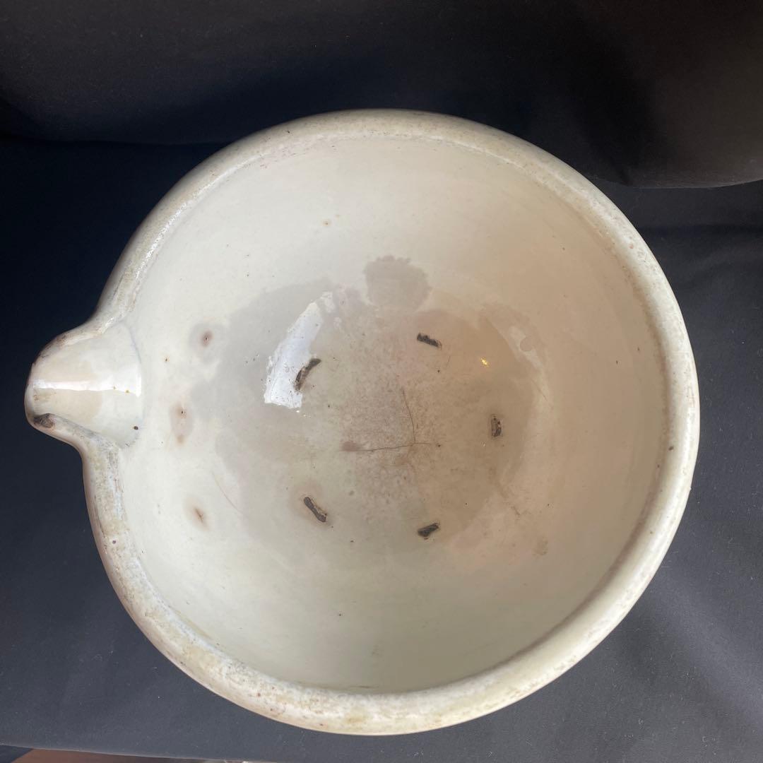 希少　平清水焼　白磁　片口　鉢　骨董　時代物　民芸