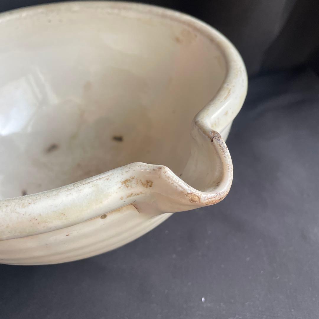 希少　平清水焼　白磁　片口　鉢　骨董　時代物　民芸