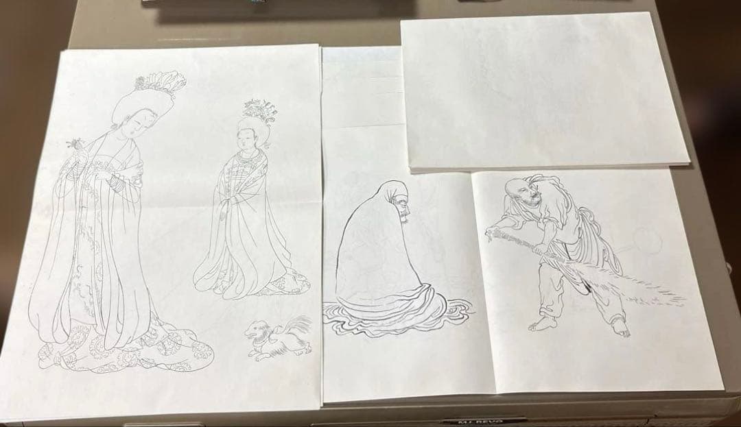 中国美術資料『中国歴代人物線描図稿 2』上海人民美術出版社 下絵 図案集