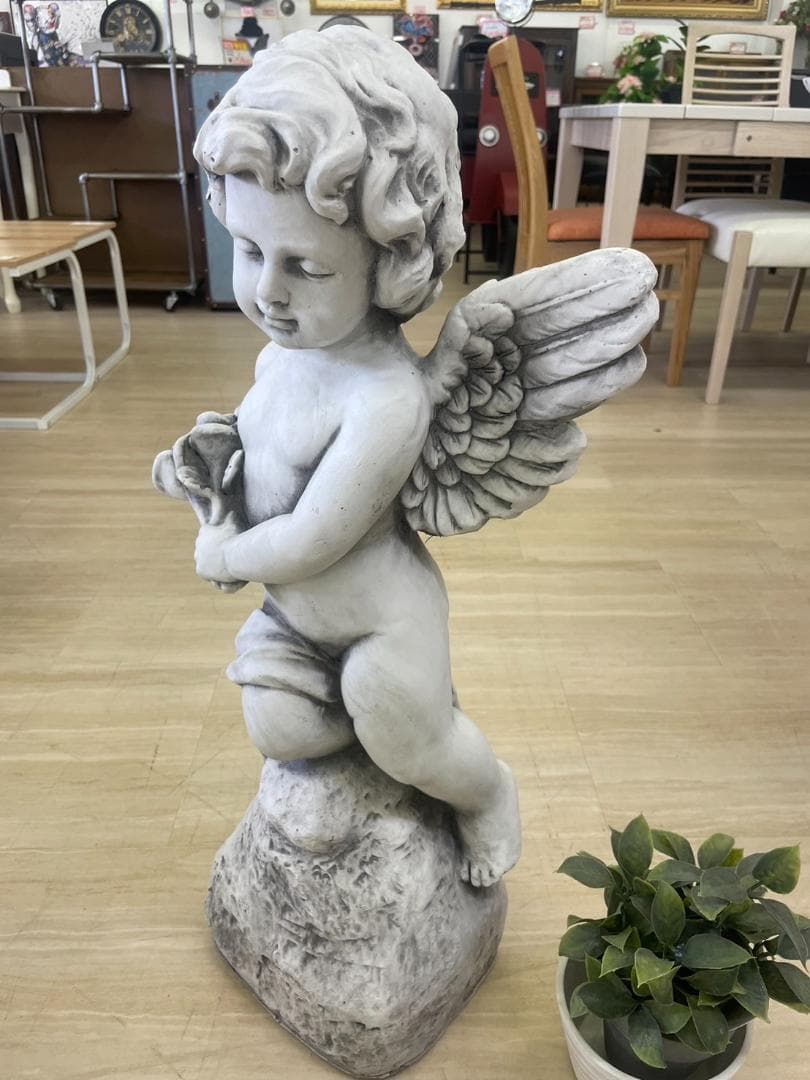 ガーデンオブジェ　天使　ヨーロピアン　園芸　エンジェル　アンティーク　置物　庭